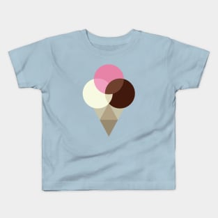 Neapolitan Ice Cream Cone Kids T-Shirt